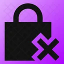 Square Lock Remove Lock Cross Close Lock Icon