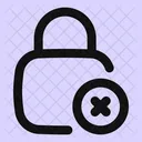 Square Lock Remove Lock Cross Close Lock Icon