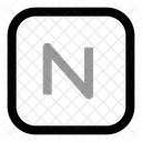 Square N Letter Letter Sign Icon