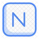 Square N Letter Letter Sign Icon