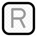 Square R Letter Letter Text Icon