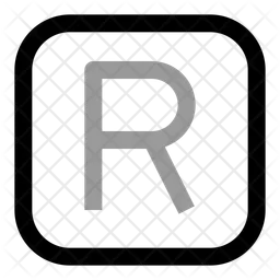Square r letter  Icon