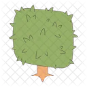 Square Shaped Tree Videogame Nature Scene Summer Forest Icono
