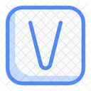 Square V Letter Letter Education Icon