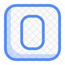 Square Zero Education Numbers Icon