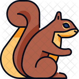 Squirrel Icon - Download in Colored Outline Style