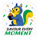 Squirrel Eating Quote Rodent Icon