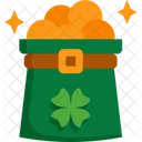 St Patrick Coin Hat Coin Green Icon
