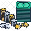 Stack of bills and coins  Icon