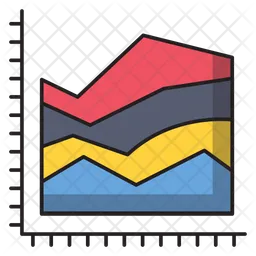 Stacked Area Chart  Icon