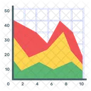 Area Chart Stacked Area Chart Graphical Representation Icon