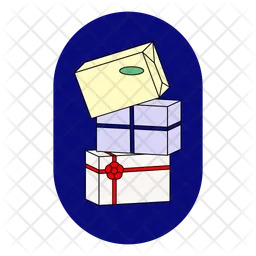 Stacked gift boxes sticker  Icon