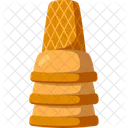 Stacked Waffle Cone Ice Cream  Icon