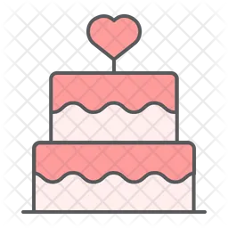 Stacked wedding love cake heart dessert bakery  Icon
