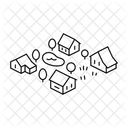Bezirk Stadt Isometrie Symbol
