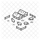 Bezirk Bauernhof Vieh Symbol