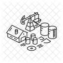 Bezirk Stadt Isometrie Symbol