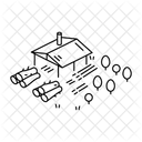Sagewerk Bezirk Stadt Symbol
