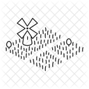 Feld Muhle Bezirk Symbol