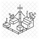 Bezirk Stadt Isometrie Symbol