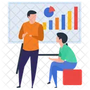 Staff Training Graph Presentation Employee Workshop Icon