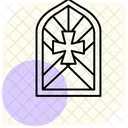 Stained Glass Window Minimal Outline Icon