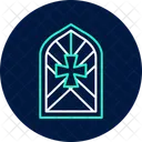 Stained Glass Window Neon Glow Icon