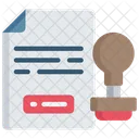 Stamp Document Cleared Note Icon