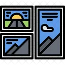 Stamp Sun Mountain Icon