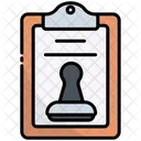 Clipboard Stamp Document Icon