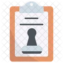 Clipboard Stamp Document Icon