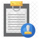 Stamp Document Stamped Checklist Icon