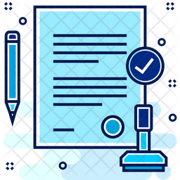 Stamp Paper Icon - Download in Colored Outline Style