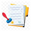 Stamp Paper Contract File Approve Document Icon