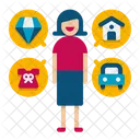 Standard Of Living Woman Life Daily Life Icon