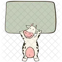 Standing Cow Lift A Board Board Presentation Icon