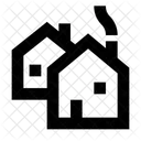 Lage Unterkunft Dorf Symbol