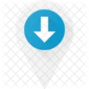 Runter Pin Geolokalisierung Icon