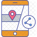 Mobilen Standort Teilen Standort Teilen Ziel Teilen Symbol