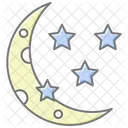 Star And Crescent Lineal Color Icon Icon