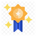 Star Badge Ribbon Medal Icon