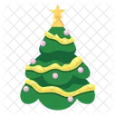 Star Christmas Tree Tinsel Decorations Merry Christmas Tree Icon