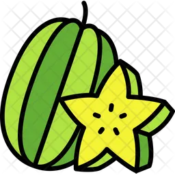 Star Fruit Carambola With Cut  Icon