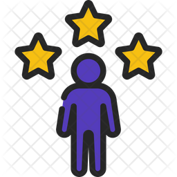 Star Person Icon - Download in Colored Outline Style