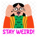 Stay Weird Quirky Character Icon