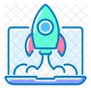 Start Up Rocket Laptop Icon