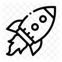 Flying Rocket Spaceship Icon
