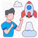 Startup Rocket Space Icon