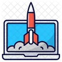 Rocket Laptop Startup Online Business Icon