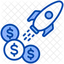 Startup Business Money Rocket Launch Icon